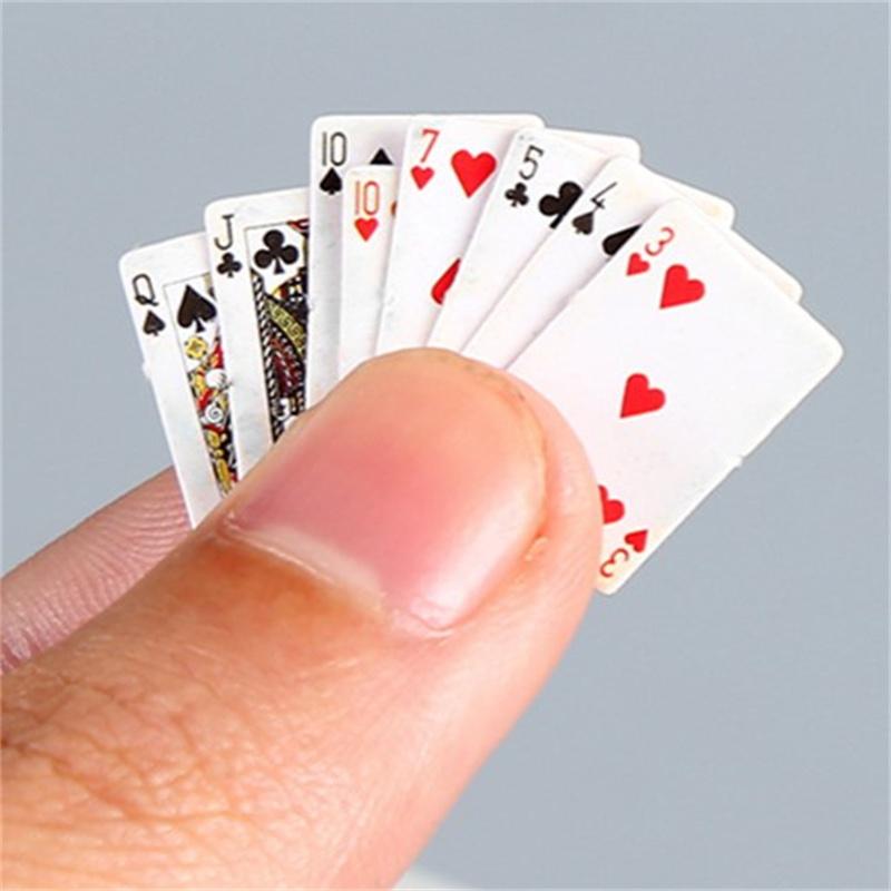 Mini Playing Poker Fun Cards Student Stress Relieving Board Games Small Toys Casual Fingertip Playing Poker Easy To Carry