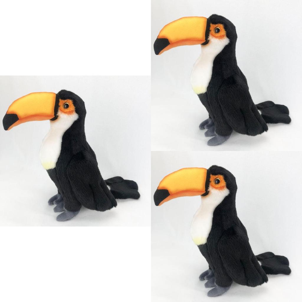Realistic Plush Toucan Stuffed Animal Bird Toy 30cm Black Children's Doll Decoration