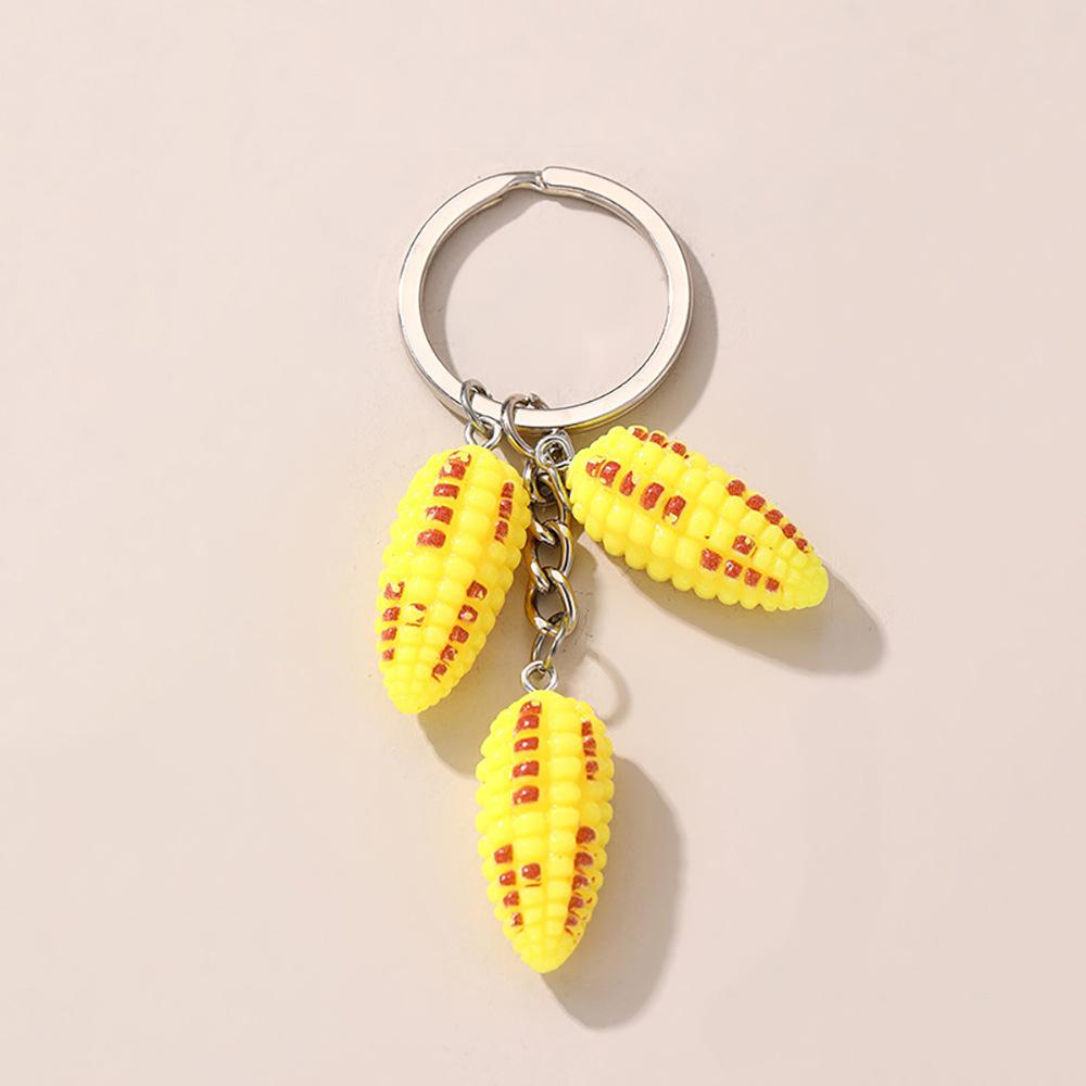 Creative Corn Vegetable Keychain Cute Bag Pendant for Kids Students and Couples Couple Family Keychain Pendant