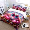 Cute pink crab on beach cartoon Print Bedding Set 1 Duvet Cover 2 Pillowcases for Adult and Children Luxury Gift Full Size