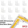 5 Peças/Conjunto Mini Conector COB com Fivela 2/3/4 Pinos Sem Solda Conectores Transparentes de Canto em Forma de L para Fita de LED