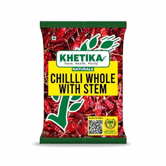 

Epiken Khetika Naturale Red Chilli Whole with Stem100 grams | Whole Red Mirchi