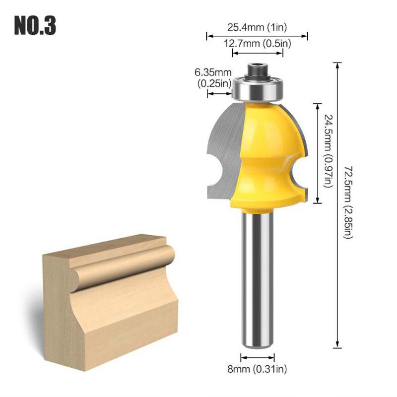 Architectonische lijstwerk Leuningfrees Behuizing Basis CNC-lijn Houtbewerking Frezen Vlakfrees 8mm Schacht