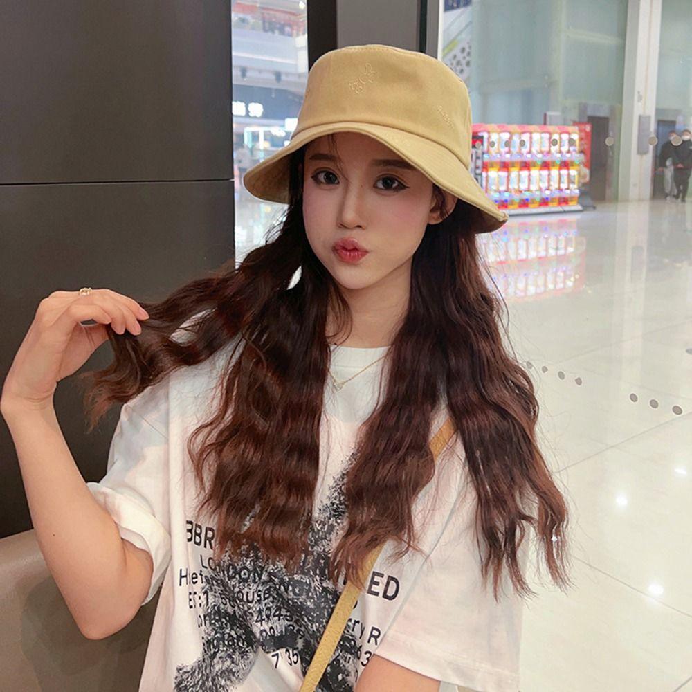 

Travel For Women Solid Color Women Cap Sun Protection Hat Bucket Hat Rabbit Fisherman Hat бежевый