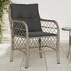 VidaXL Garden Chairs Cushions Set of 2 Light Grey Wicker 365158