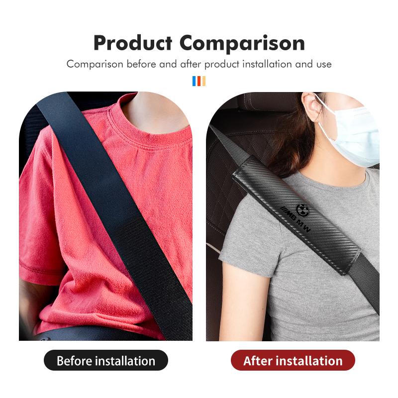 Car Seat Belt Carbon Fibre Shoulder Protection Pad Accessories For BMW E36 E39 E87 E60 E46 E53 E90 F10 F20 F25 F30 X3 X5 DHRJX1