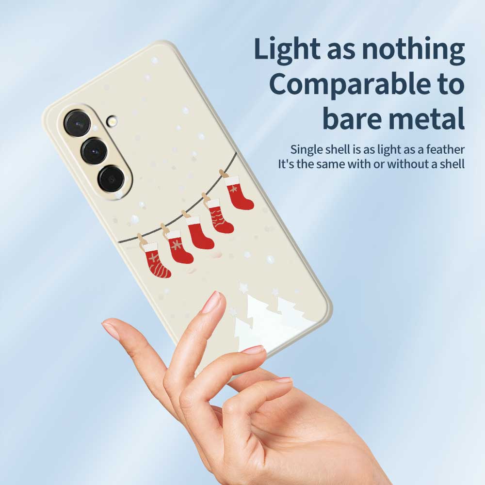 For Samsung Galaxy A36 5G Case Christmas Stockings Pattern Printing Straight Edge TPU Phone Back Cover