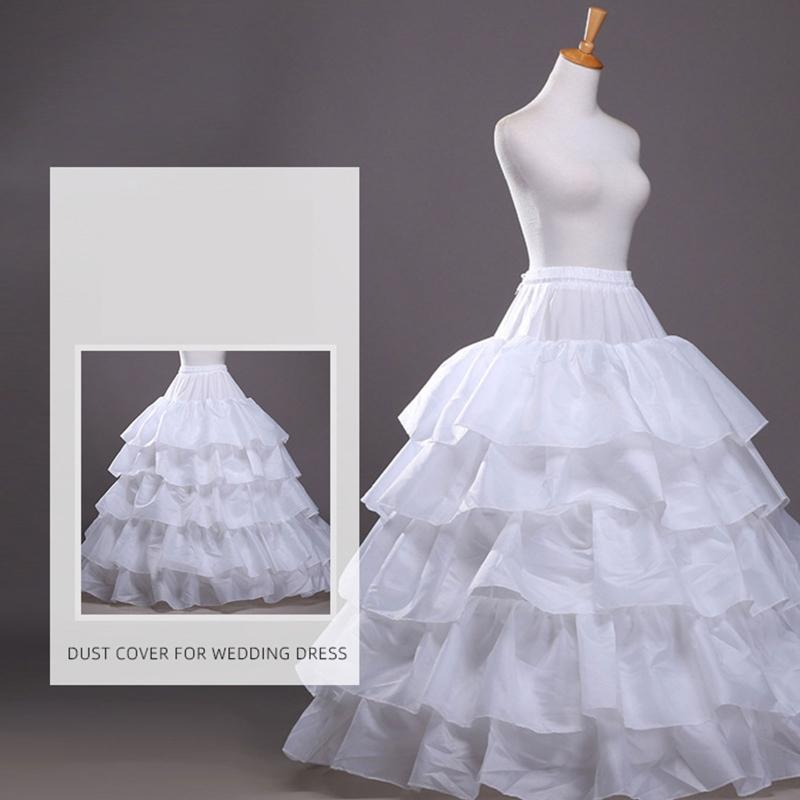 Petticoat Crinoline Slips Wedding Accessories White Ruffle Hoop Skirt 50s Vintage Under Skirt for Women Girls Tea Length