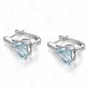 Elegant Women Faux Sapphire Rhinestone Inlaid Drop Huggie Earrings Eardrops