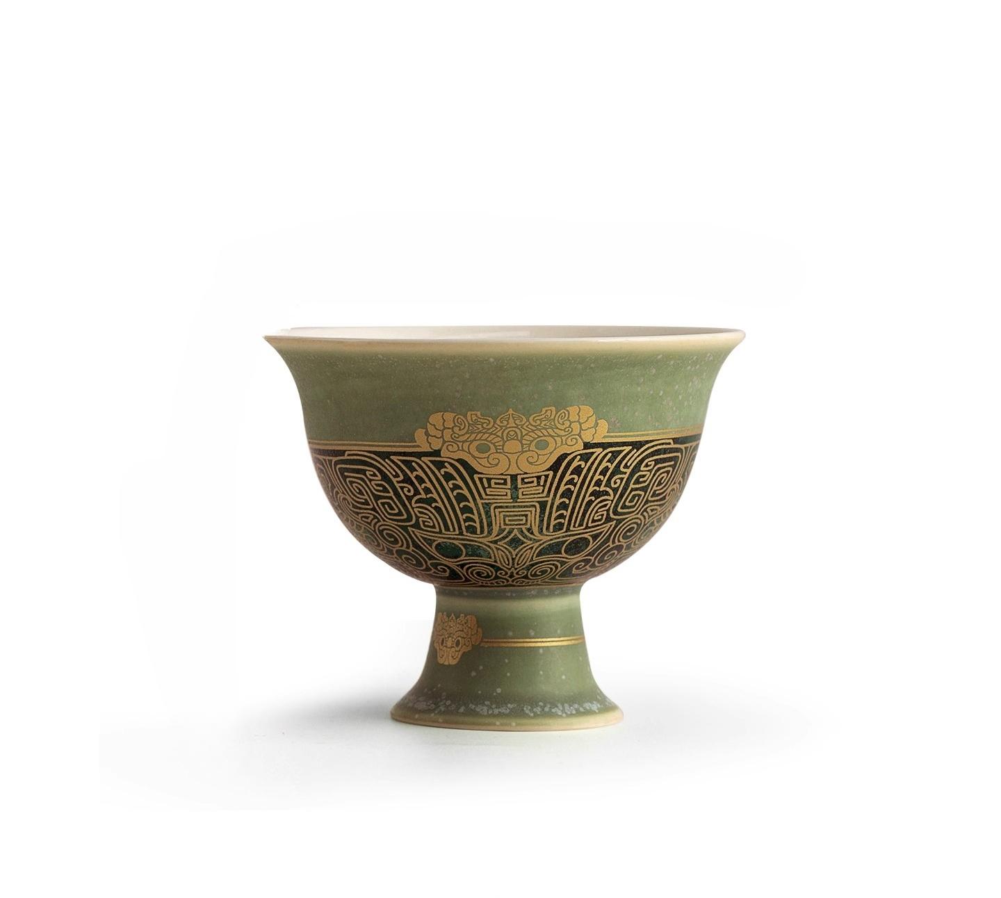 

High-footed teacup master cup ceramic single cup Chinese personal tea cup Chinese style high-end 200ml