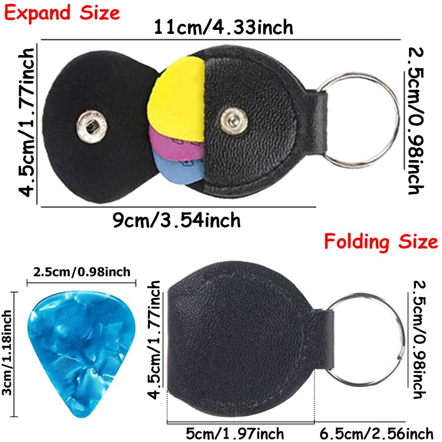 Guitar Accessories Set: 10Pcs 0.5mm Smooth Guitar Picks, 1Pc Portable PU Storage Bag & 1Pc Guitar Neck Strap for Guitar & Bass