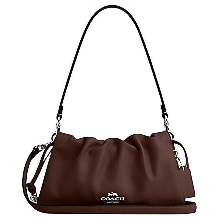 

Coach Faye 26 Logo Drawstring Magnetic Closure Smooth Leather Cloud Bag Women handbags Maple CV529-SVMPL Basic Set (Bag+Dust Bag)