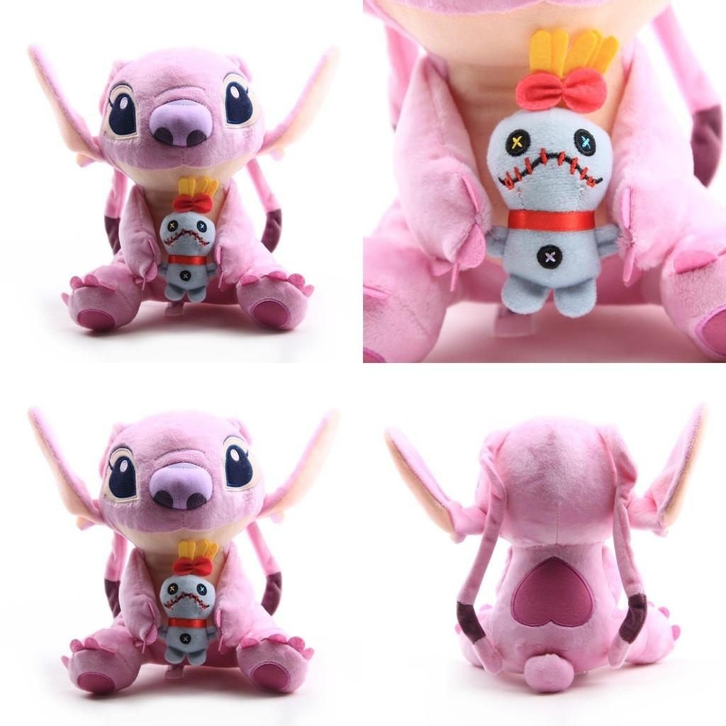 Adorável Boneco de Pelúcia Novo Lilo Stitch Namorada Com Scrum 25cm Brinquedo Macio Recheado