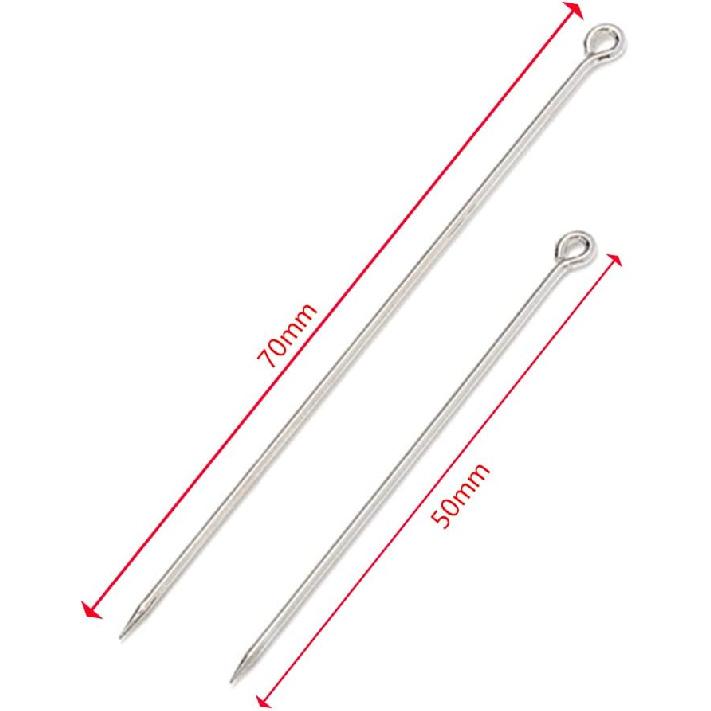 Metal Brooch Stick Pins with Stopper Ends Safety Copper Long Needle Eye Pins for Men Women Suit Tie Hat Scarf DIY Jewelry Accessories, Silver 20pcs