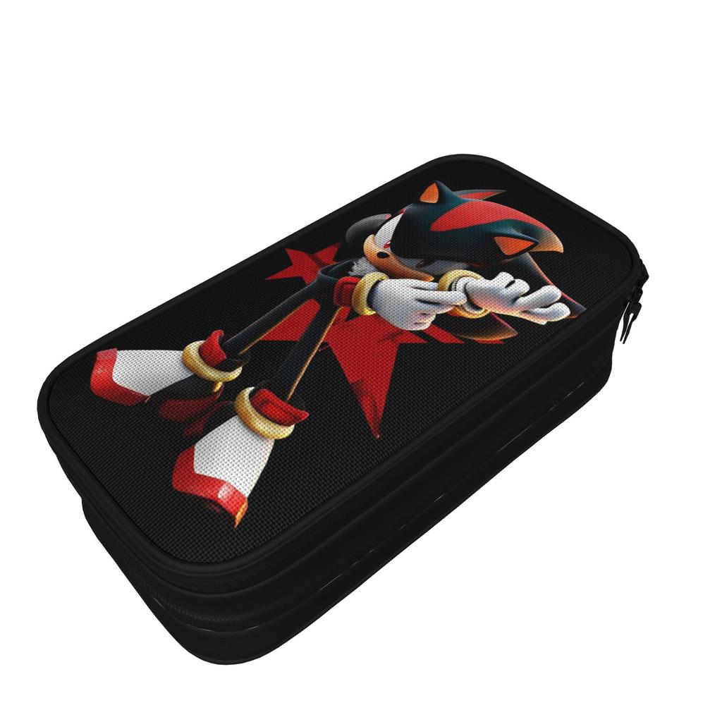 Shadow The Hedgehog Game Cartoon Pencil Case Classic Bags Student Big Capacity School Supplies Gift Pencil Pouch