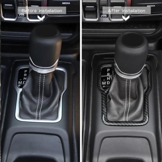 

Carbon Fiber Inner Gear Panel Shift Cover Decor Trim for 2018+ Jeep Wrangler JL