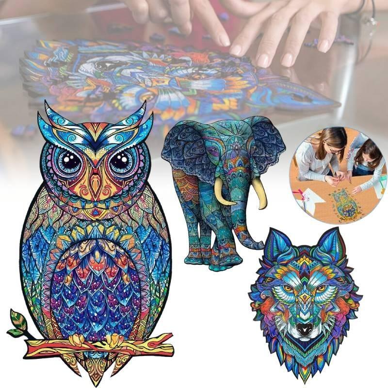 Unique Adult Wooden Puzzle With Intricate Animal Shapes Perfect For Stress Relief