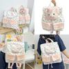 Linabell Kitty Cartoon Animal Plush Floral Backpack For Girls Daily Use