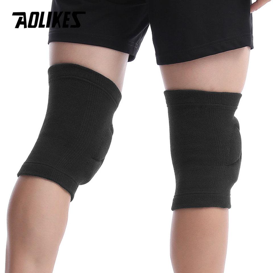 AOLIKES 1 Pair Sports Thickening Knee Pads Football Volleyball Extreme Sports Kneepad Brace Support Dancing Yoga Knee Protector