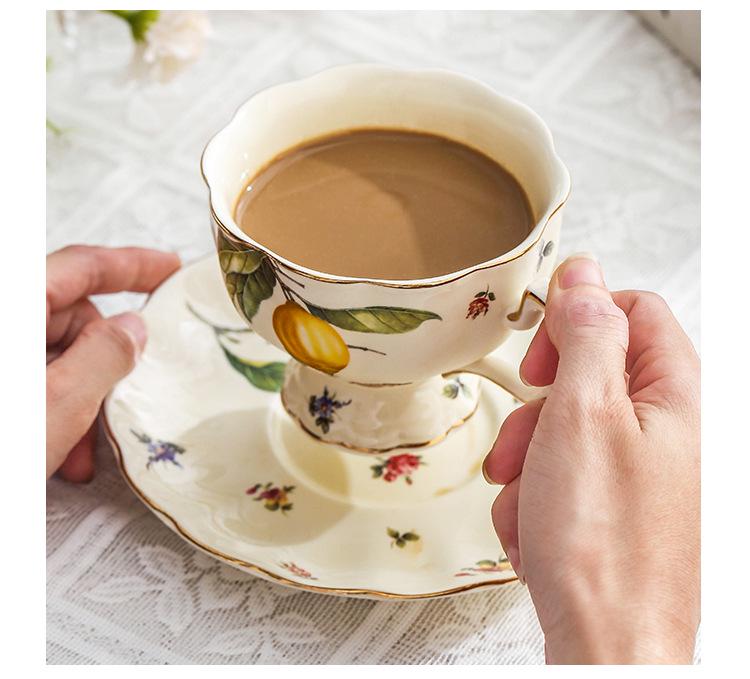 Vintage Ceramic Tea Set: British & French Style Coffee Cup and Saucer