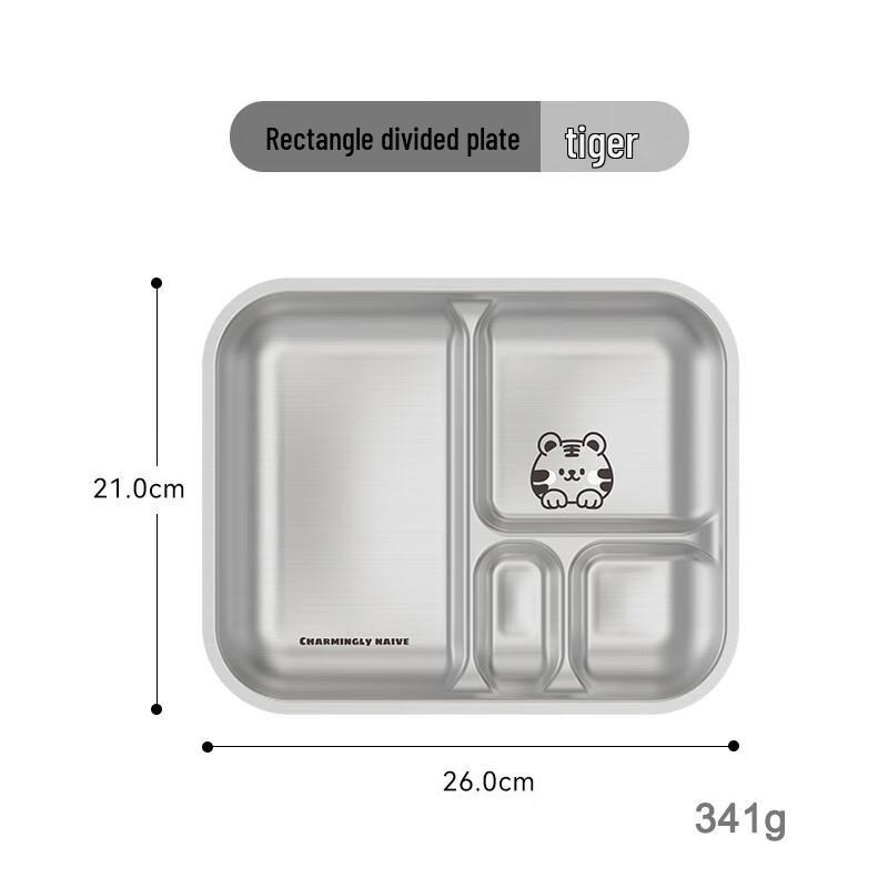 Cartoon Stainless Steel Divided Plate for Kids