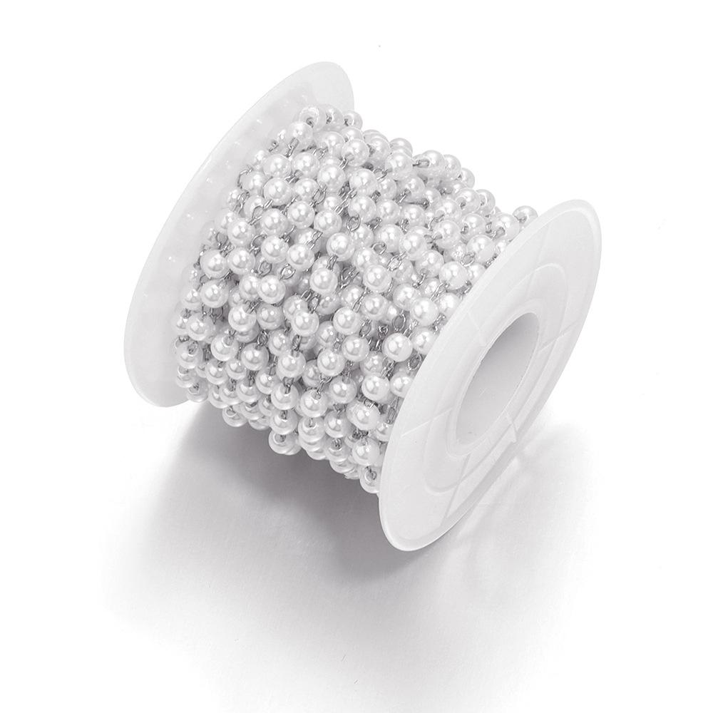 10 Yards Pearl Beading Chains Bracelet Necklace Jewelry Making Clothing Hat Decoration Artificial Pearls Chain DIY Handmade Gift