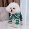 Pet Striped Patchwork Four Legged Pants Autumn and Winter Jumpsuit Base Shirt Dog Clothing Clothing Teddy Home Warm Sleepwear
