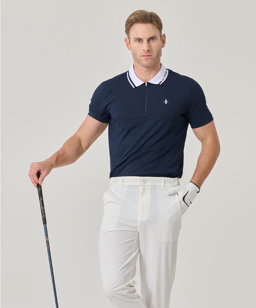 BILTMORE Men'S Logo Collar Zipper T-Shirt (Type A)
