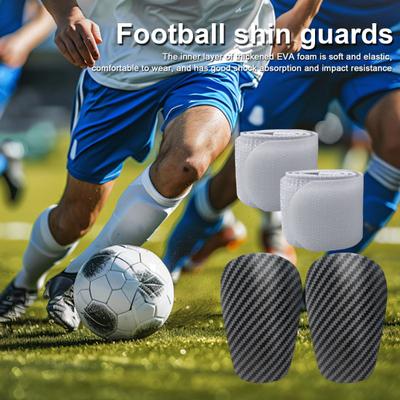1 Pair Mini Soccer Shin Guards with Strap Lightweight Flexible Shin Pads Sports Gear for Football Training Competitions