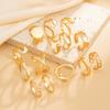 Salircon 14 Pcs/Set Anneaux Ouverts Géométriques Irréguliers Exagérés en Forme de Goutte d'Eau pour Femmes Hommes Anneau de Doigt Punk Bijoux de Mode pour Fête Cadeaux