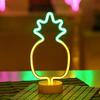 Battery/USB LED Neon Night Light Sign Flamingo Unicorn Coconut Tree Cactus Pineapple Table Lamp Kids Bedroom Christmas Art Decor
