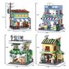 Creative China City Street View Small Block Grocery Store Bookstore Breakfast Electrical Repair Shop Construction Blocks Figures Toys