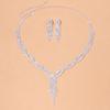 Mode Klassisch Elegant Quaste Kristall Brautschmucksets Afrikanische Strass Hochzeit Halskette Ohrringe Armband Sets