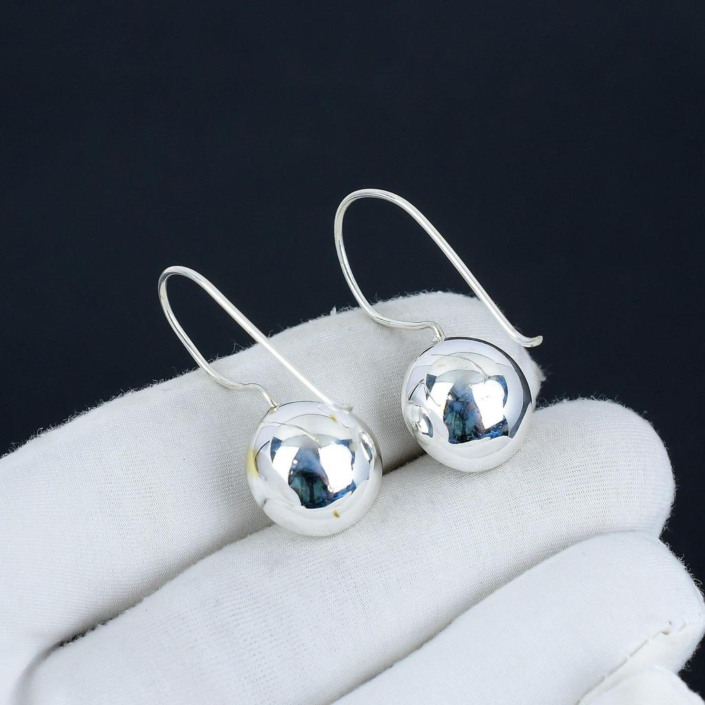 Kolczyki z naturalnej masy perłowej, Kolczyki ze srebra próby 925, Ręcznie robiona biżuteria boho w kolorze srebrnym, Wiszące kolczyki, Prezent na Święto Dziękczynienia