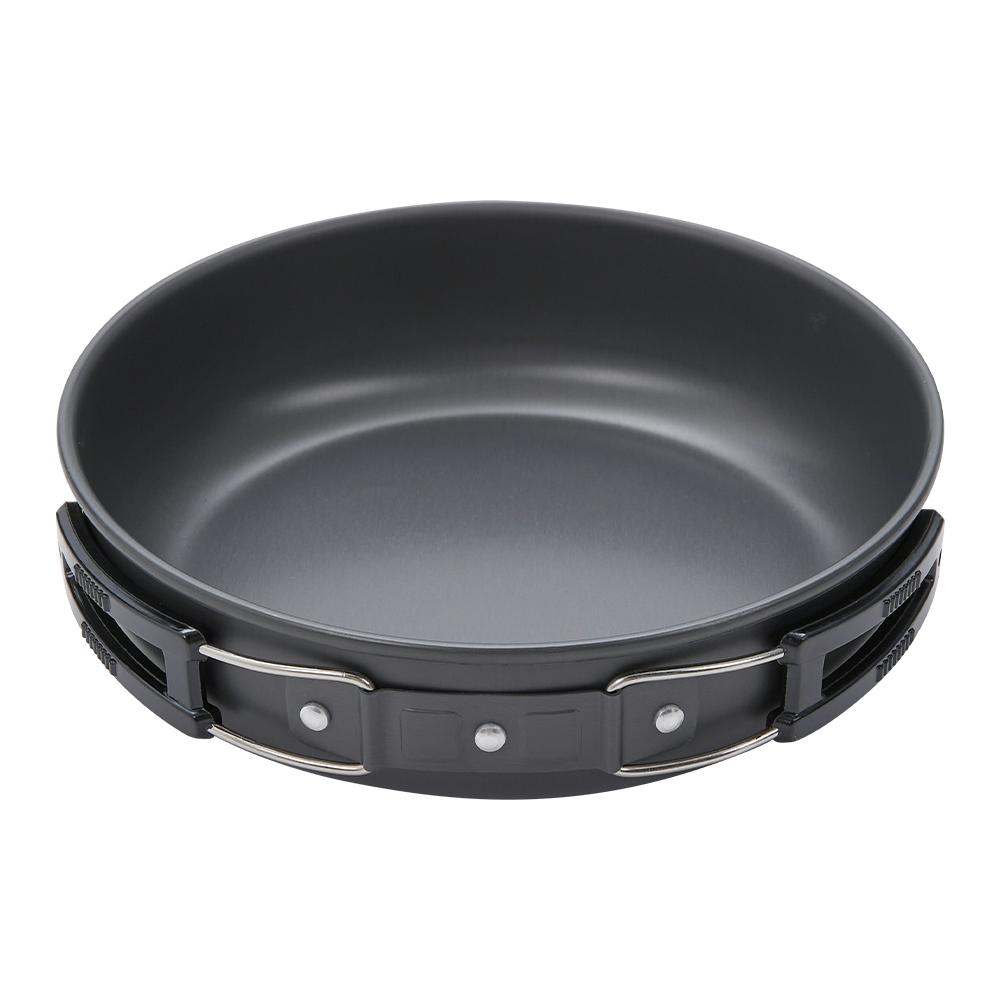 15Pcs Hard Anodized Camping Cookware Set for 4-5 People, Portable Outdoor Combo Kit with Pot, Frying Pan, 1.2L Kettle & Tableware, Black Handles
