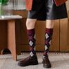 Streetwear Stripe Check Socks Elastic British Style Long Socks Unique Knee High Stockings  Girl