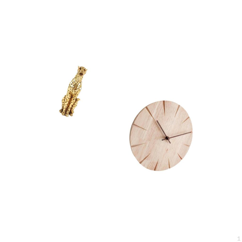 Sculpture with Solid Wood Clock Artistic Table Centerpiece And Wall Hanging Ornament for Office Home