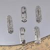 Retro Silver Alloy Double Hole Pendant Tag for DIY Jewelry Making