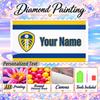 Leeds United 5D DIY Diamond Painting Custom Name Text, Full Drill Rhinestone Mosaic Art Home Gift