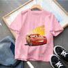Hett 2026 Sommar Barn T-shirt Kortärmad Topp Tecknade Bilar Pixar Blixten McQueen Tryckt Pojkkläder Baby Toppar