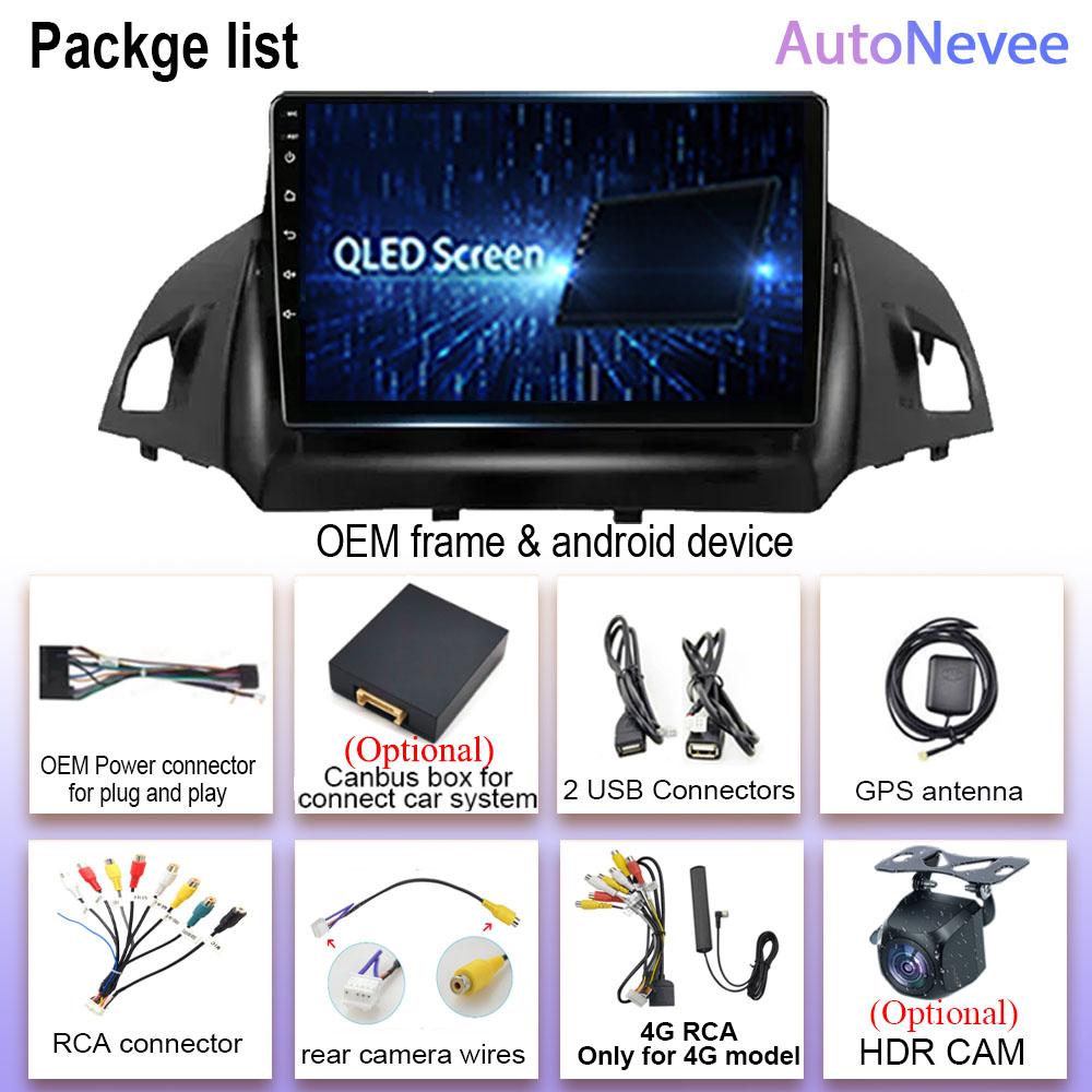 For Ford C-MAX Kuga 2 Escape 3 2012 - 2019 Video Player Carplay  Autoradio Multimedia Android Auto 4G WIFI Car Radio No 2din DVD