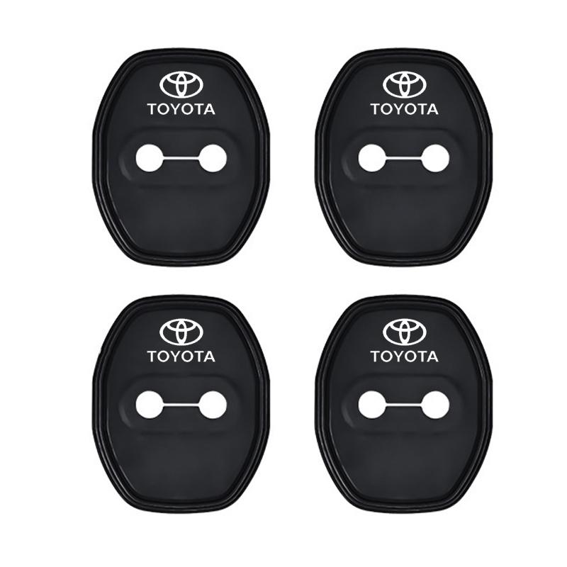 4Pcs Silicone Car Door Lock Cover Protector Sticker Cushion Dustproof Cover for Toyota Corolla Camry RAV4 Avalon Accessories