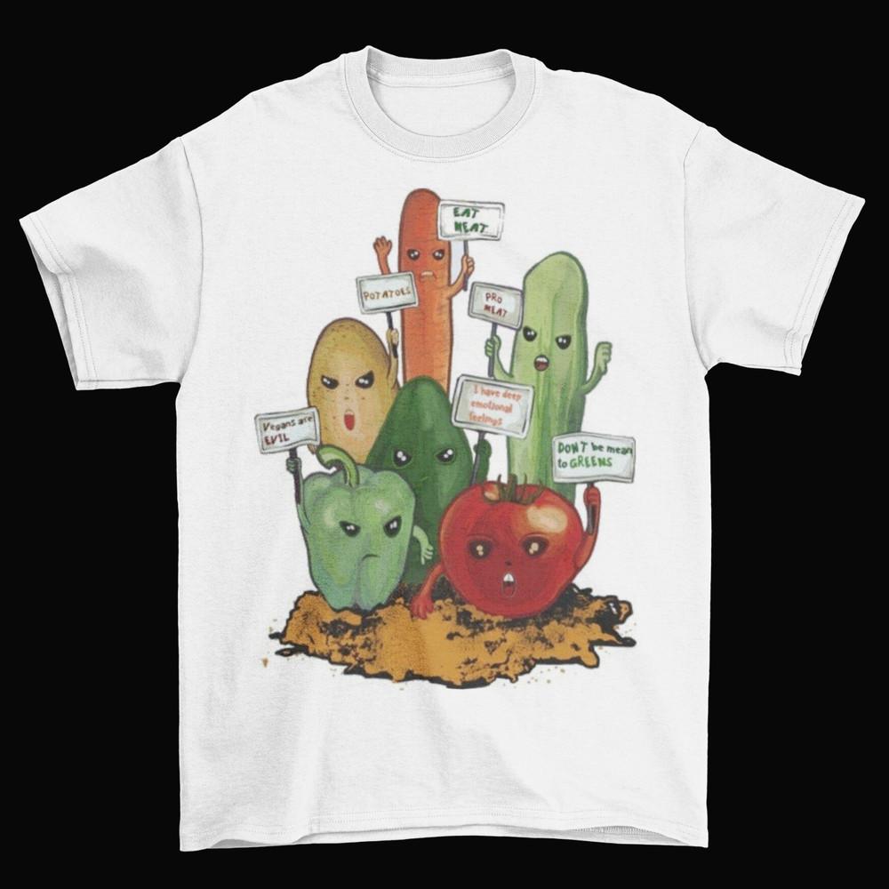 Vegans Are Evil T-Shirt Unisex Funny Adult Vegetables Meat Eater Sizes New Unisex T-Shirt XL