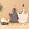 1Pc Cartoon Goose Hand Kerchief Hanging Hand Towel Water Absorbing Hand Towel Kitchen And Bathroom Supplies