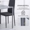 Moderner quadratischer Esstisch für 2-4 Personen, mit Glasplatte & Metallbeinen für Esszimmer, Wohnzimmer, Grau