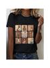 1pc Men'S Black History Month T-Shirt Celebrity Portrait & Lettering Design with African Icons, Breathable Round Neck