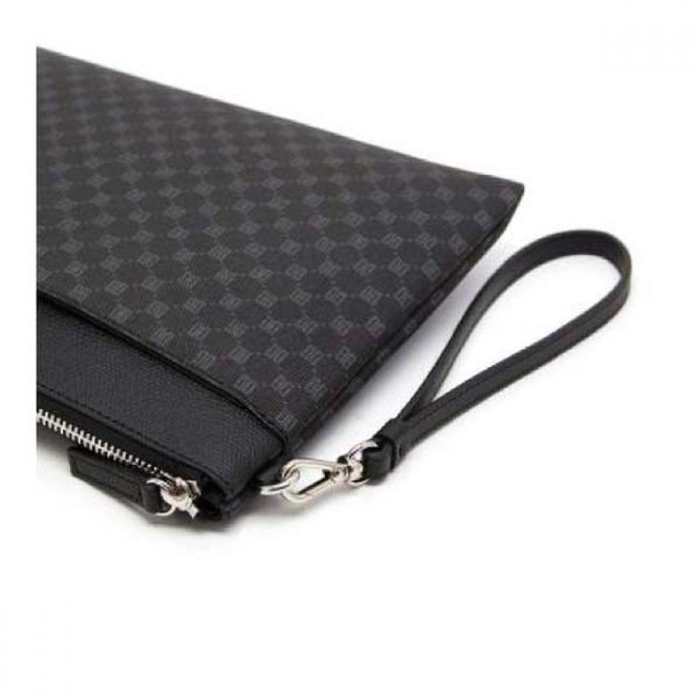 Daks Black Leather Dd Pattern Clutch Bag Dbba2e467bk