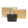 New MICHAEL KORS Jet Set Cow Leather Tote Bag Shopping Bag Handbag Shoulder Bag Small Size Women's Pure Black 35T9GTVT0L-BLACK