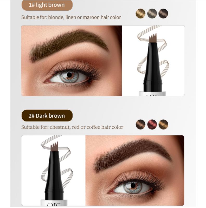 4 Headed Waterproof Eyebrow Pencil Smudge-Proof Long-Lasting Brow Pen for Precise Shaping Natural Look Women Eyebrow