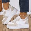 Spring New Style Korean Version Thick Bottom Heightening Sports Casual Shoes Women's Low Top PU Leather Sneakers